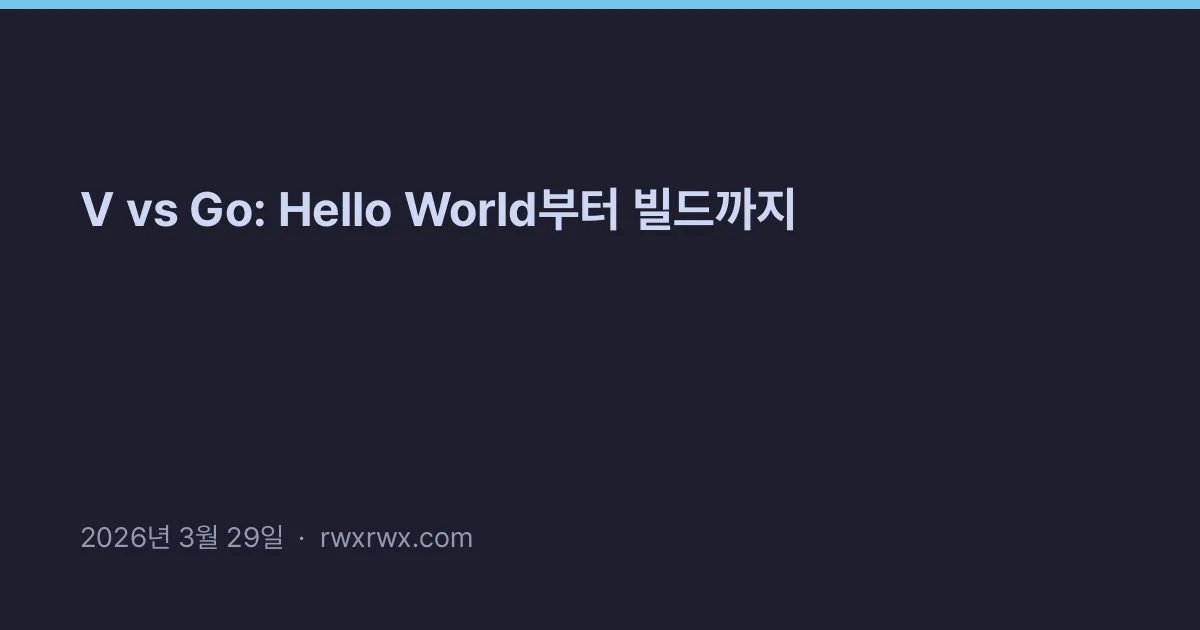 Thumbnail for V vs Go: Hello World부터 빌드까지